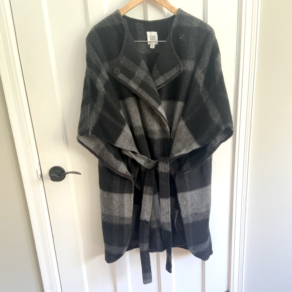 Plaid Wool/Mohair/Alpaca Poncho
